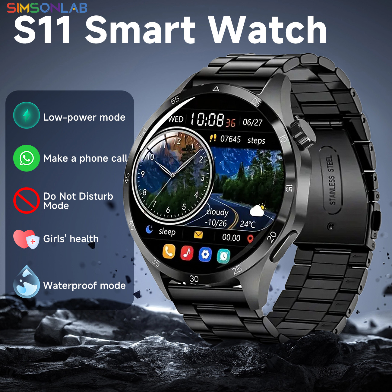 Outdoor Sport Day - New Smartwatch Android IOS 1.52'' Wristwatch