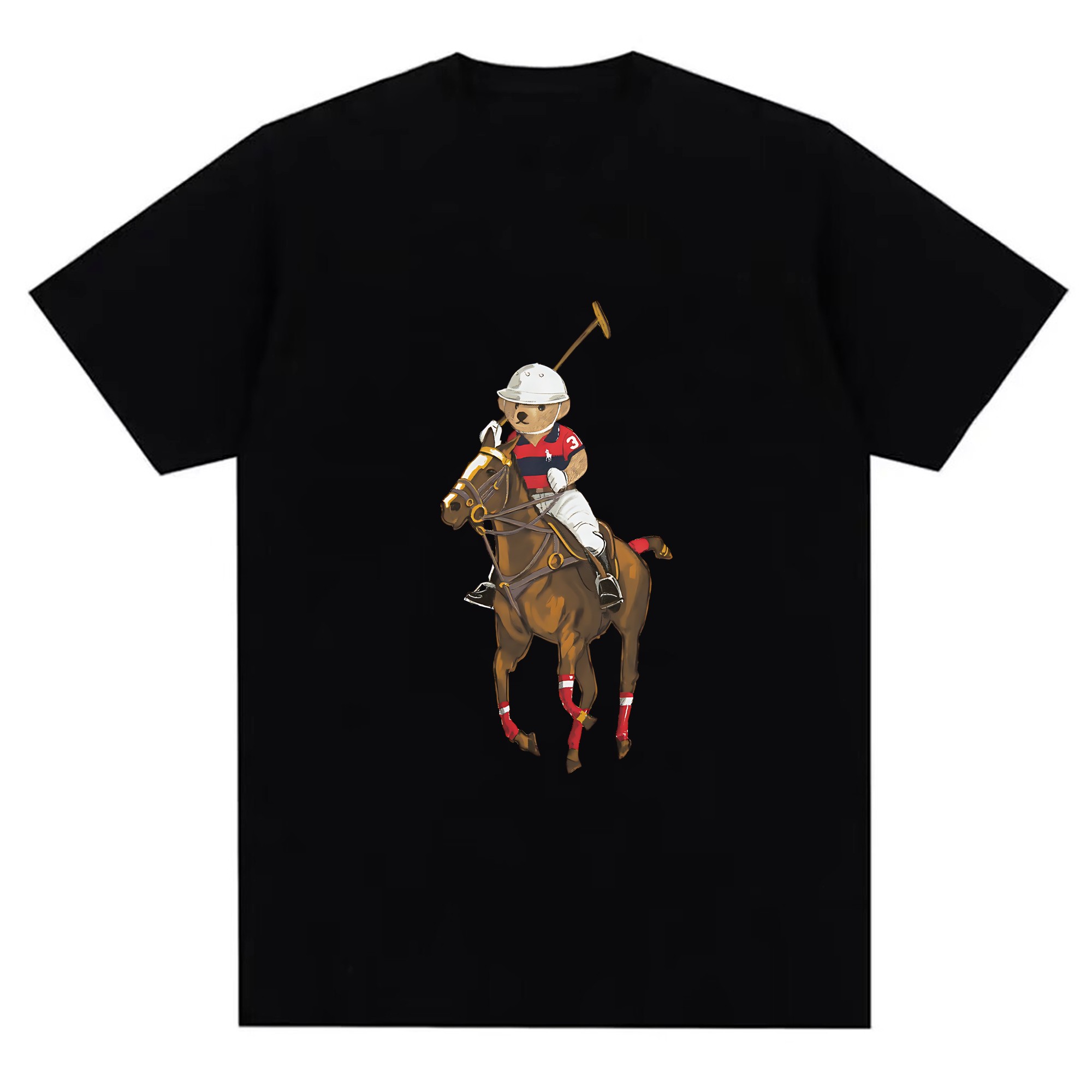 Men's Printed Short Sleeve T-S - Polo Shirt Equestrian ulasan dan harga
