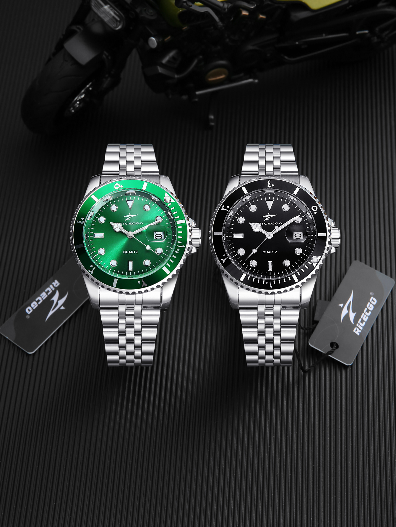 RICECGO Men's Steel Strip Quar - Outdoor Sport Smart Watch ulasan dan harga