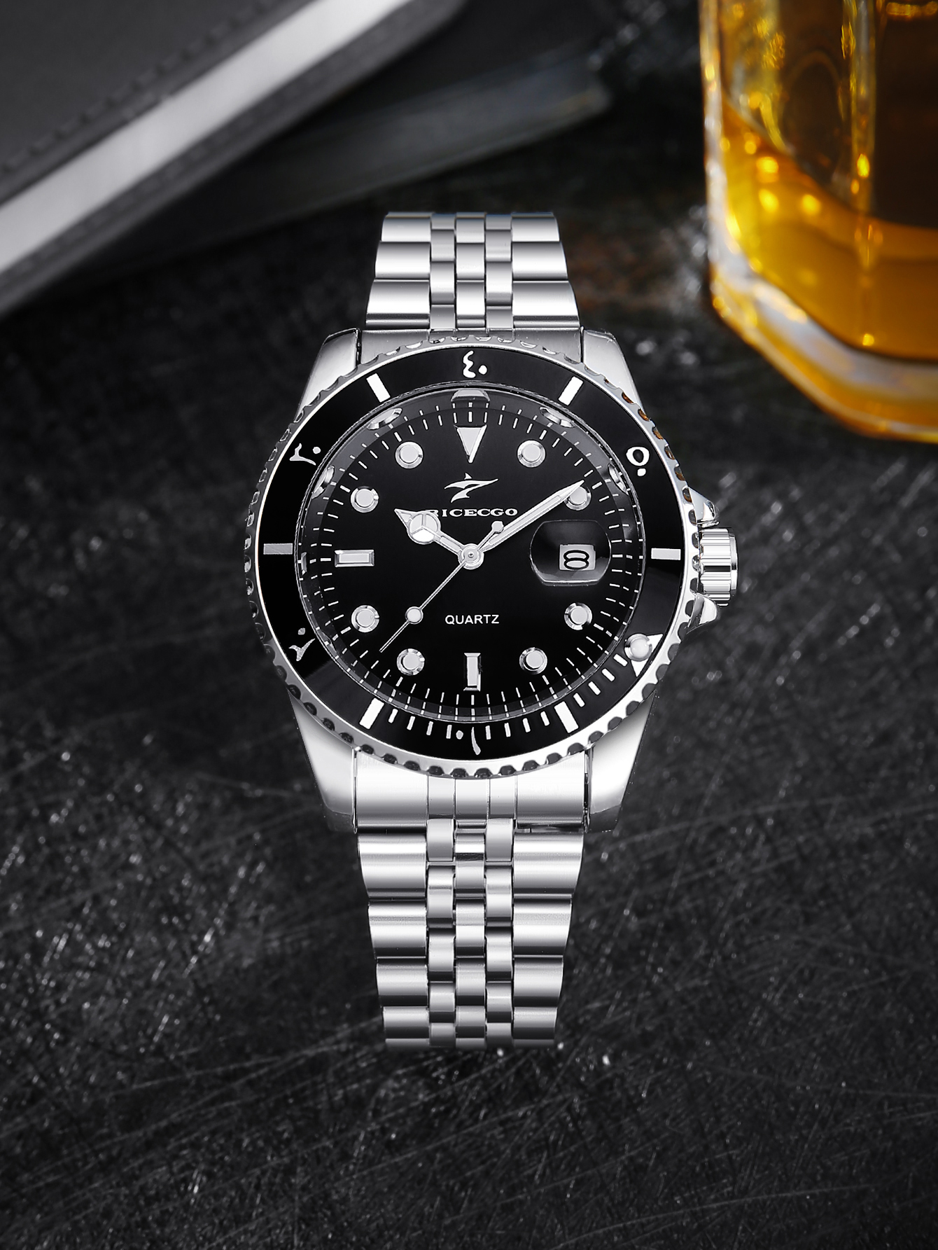 RICECGO Men's Steel Strip Quar - Outdoor Sport Smart Watch ulasan dan harga