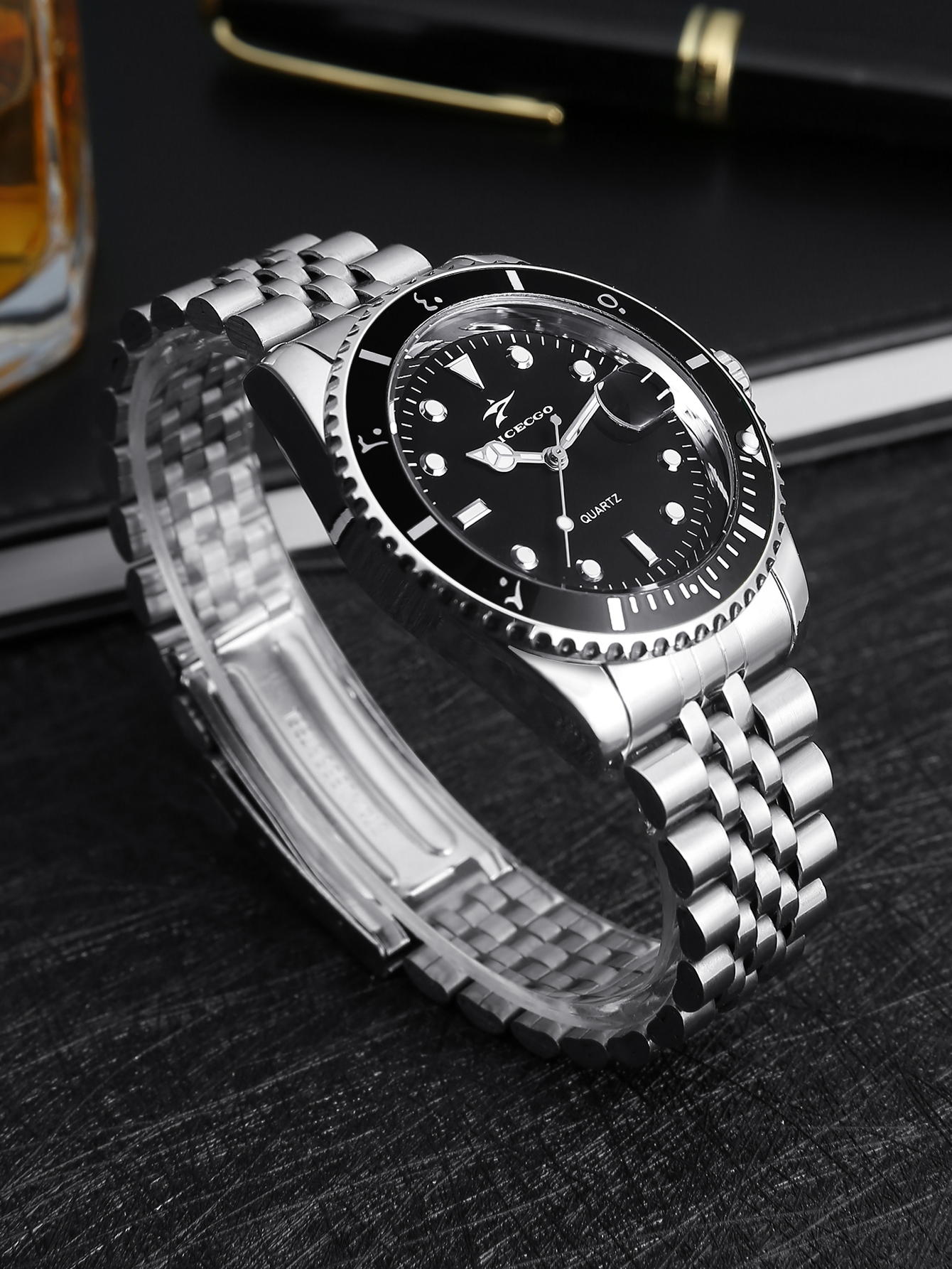 RICECGO Men's Steel Strip Quar - Outdoor Sport Smart Watch ulasan dan harga