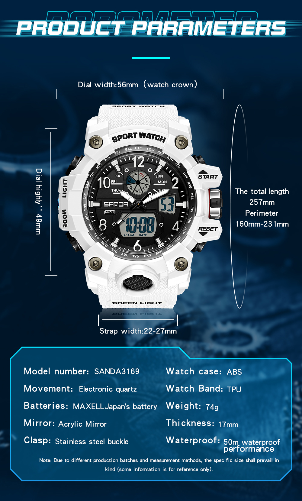 SANDA 30169 Top Sports Men's W - Outdoor Sport Smart Watch ulasan dan harga