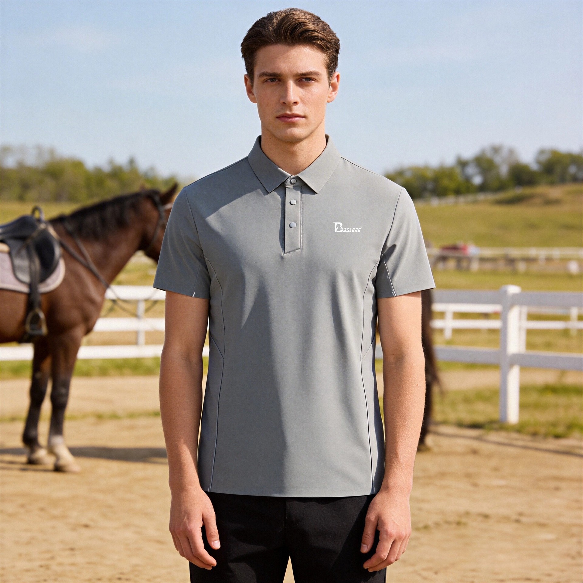 Baslong Equestrian Quick-dry P - Polo Shirt Equestrian ulasan dan harga