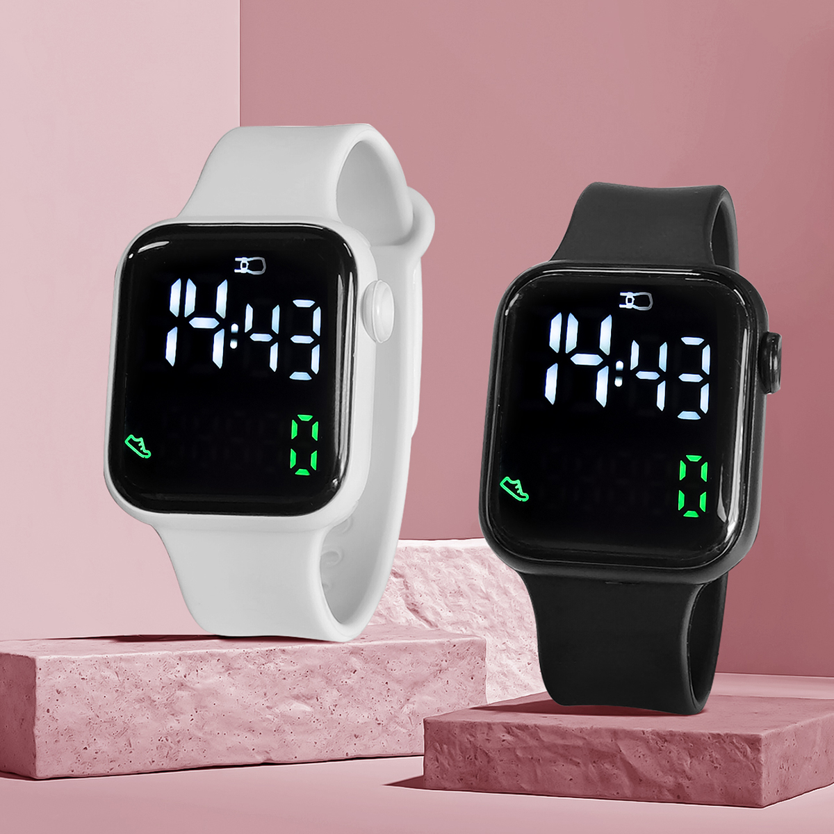 New 2PCS Student Minimalist Sm - Outdoor Sport Smart Watch ulasan dan harga