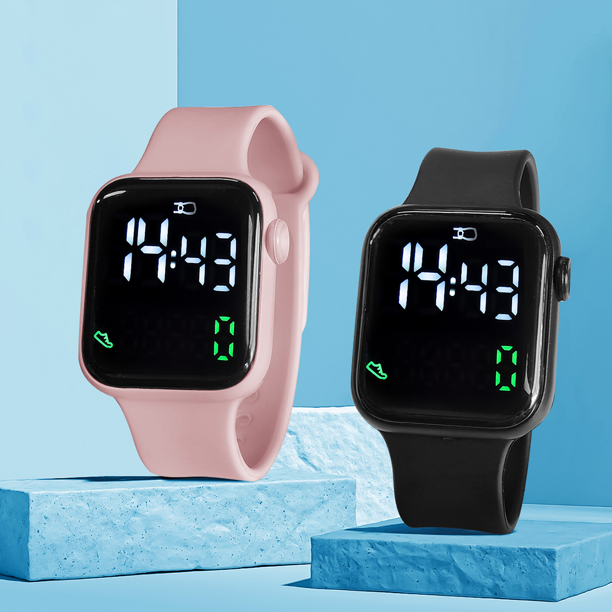 New 2PCS Student Minimalist Sm - Outdoor Sport Smart Watch ulasan dan harga