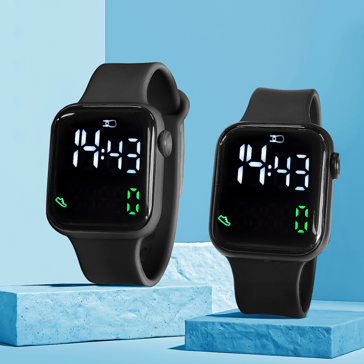 New 2PCS Student Minimalist Sm - Outdoor Sport Smart Watch ulasan dan harga