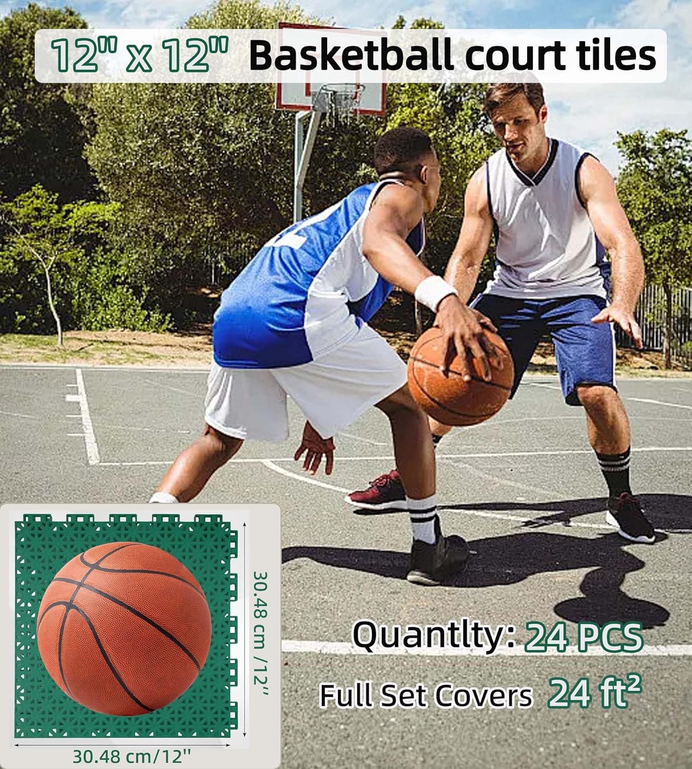 jxgzyy 24 PCS Basketball Court - Outdoor Sport Floor Tiles ulasan dan harga