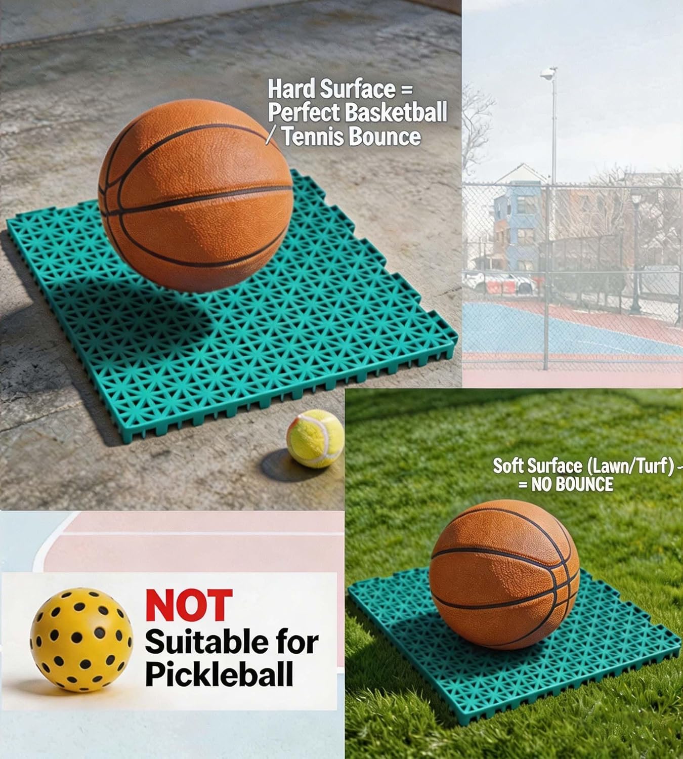 jxgzyy 24 PCS Basketball Court - Outdoor Sport Floor Tiles ulasan dan harga